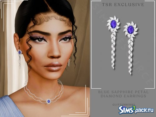 Серьги с голубым сапфиром и бриллиантами от Glitterberryfly