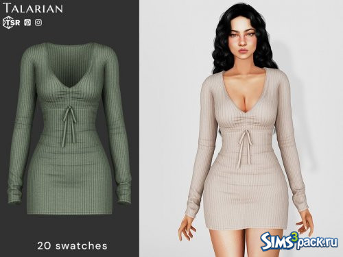 Платье с длинным рукавом в рубчик от talarian