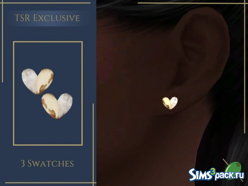 Серьги - гвоздики в форме сердца от Pitted0live