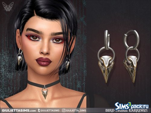 Серьги в виде птичьего черепа от Feyona