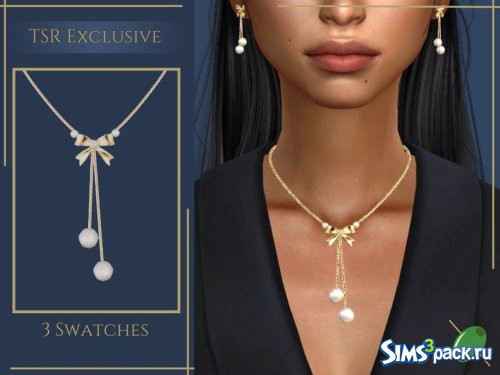 Длинное колье с золотым бантом и жемчугом от Pitted0live