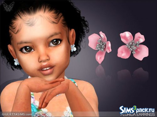 Серьги - цветочки для малышей от Feyona