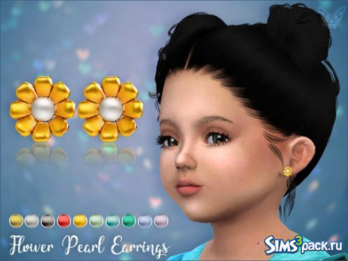 Серьги с цветочным жемчугом для малышей от Feyona