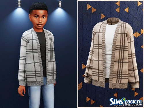 Детский вязаный кардиган в клетку от MysteriousOo