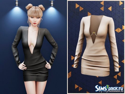 Мини-платье с глубоким вырезом от MysteriousOo