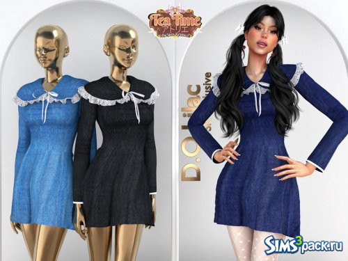 Джинсовое мини - платье с оборками от D.O.Lilac