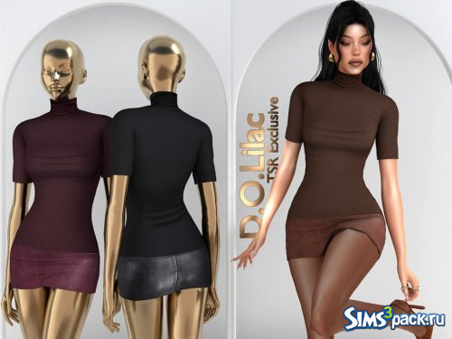 Мини - платье из ребристой кожи от D.O.Lilac