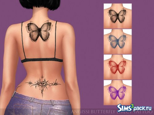 Татуировка с бабочкой от ANGISSI
